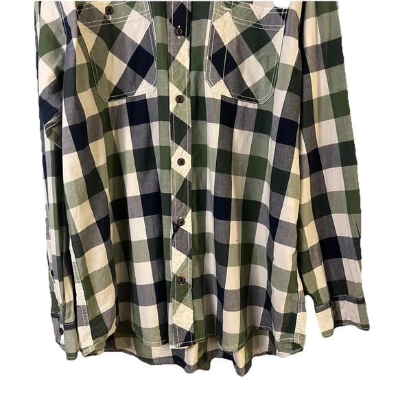 RedHead Flannel Shirt Men's XL green and Black Buffalo Plaid Long Sleeve Cotton - Picture 3 of 9